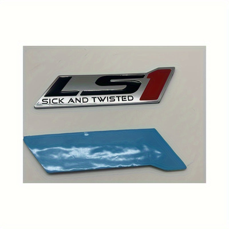 Universal Fit LS1 SICK AND TWISTED Car Emblem, ABS Plastic Auto Badge Decal, Applicable to Various Models - 1 Piece Package