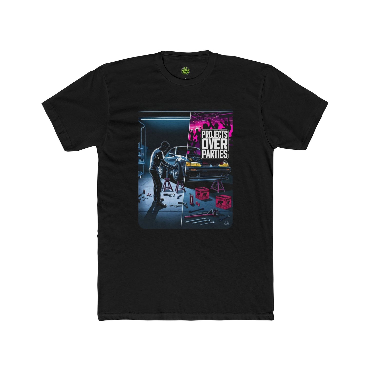 "Projects Over Parties" Split-Life Tee