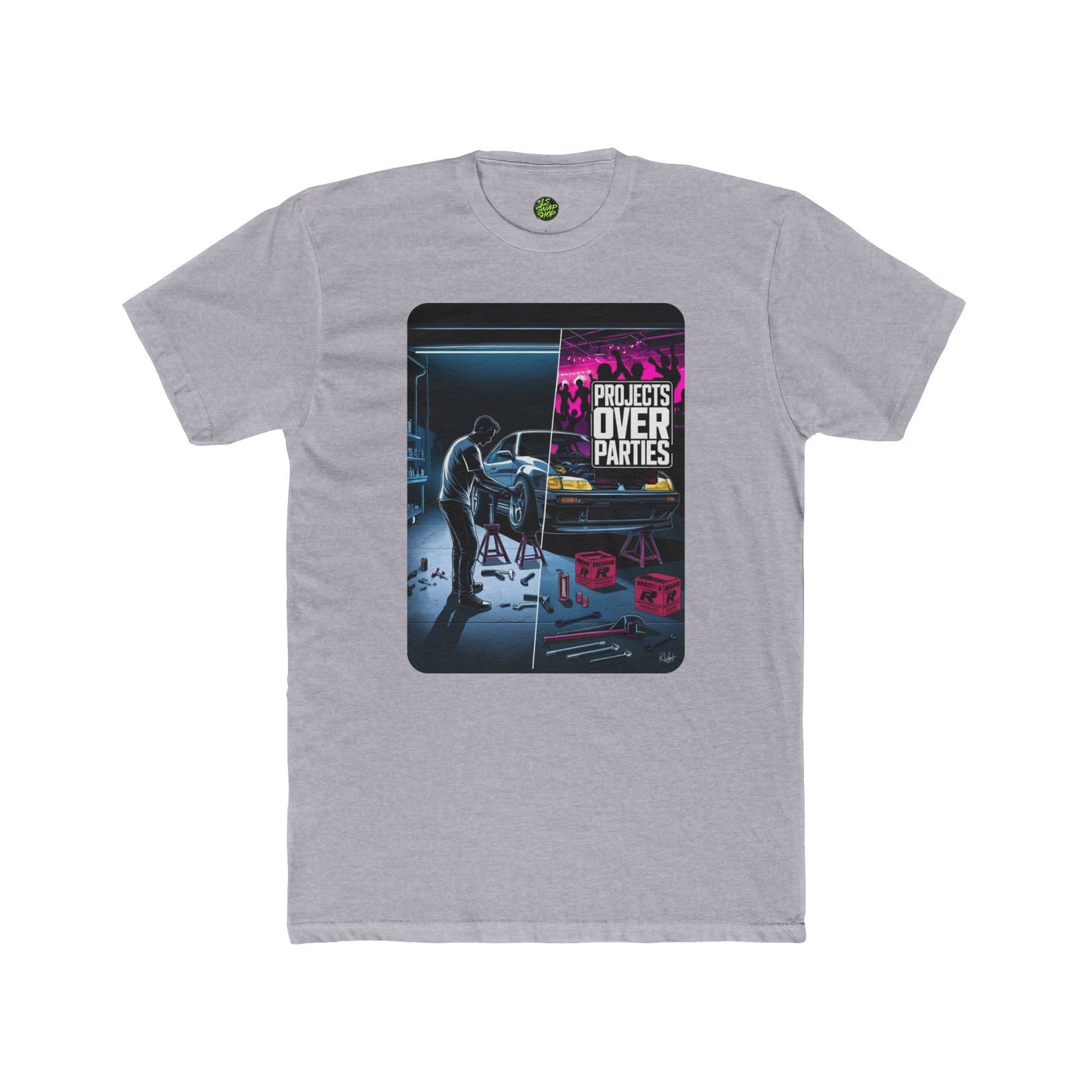 "Projects Over Parties" Split-Life Tee