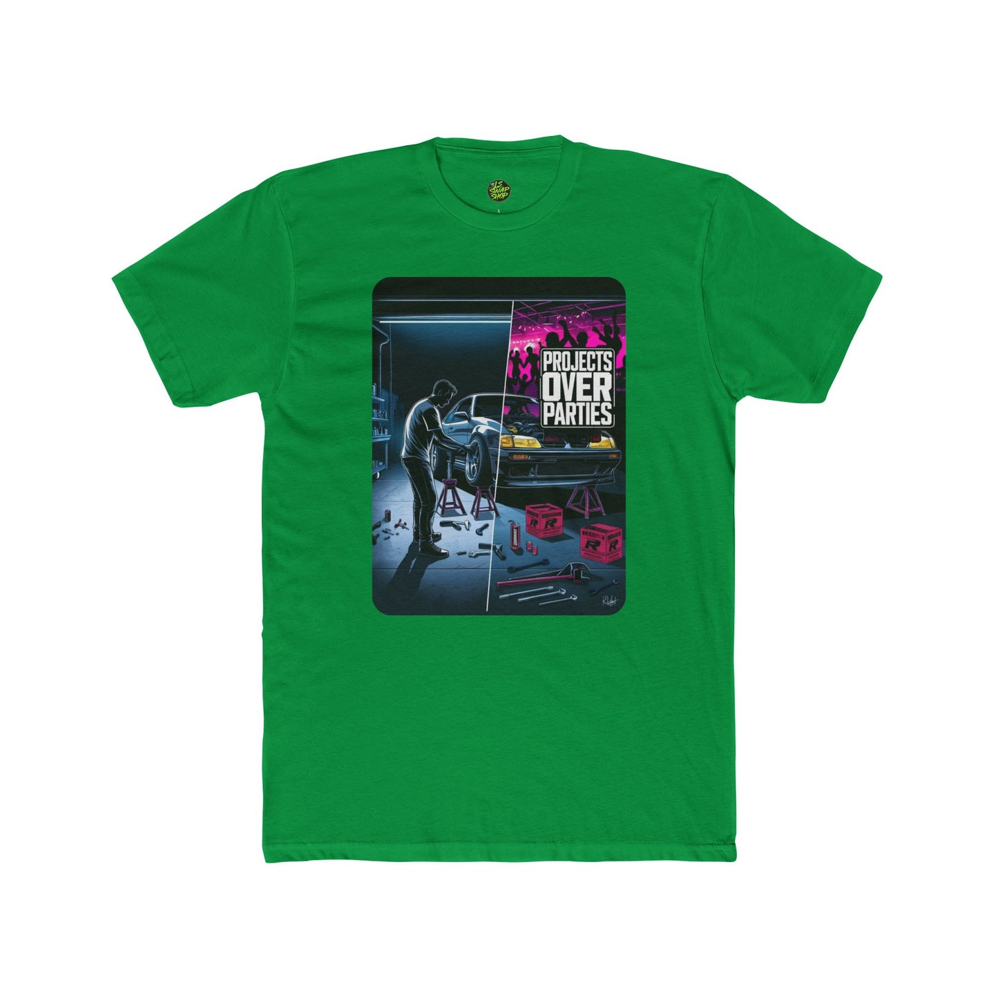 "Projects Over Parties" Split-Life Tee