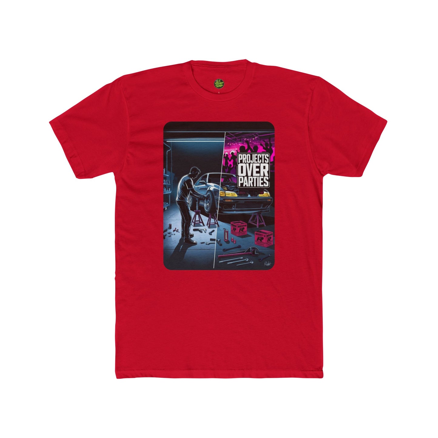 "Projects Over Parties" Split-Life Tee