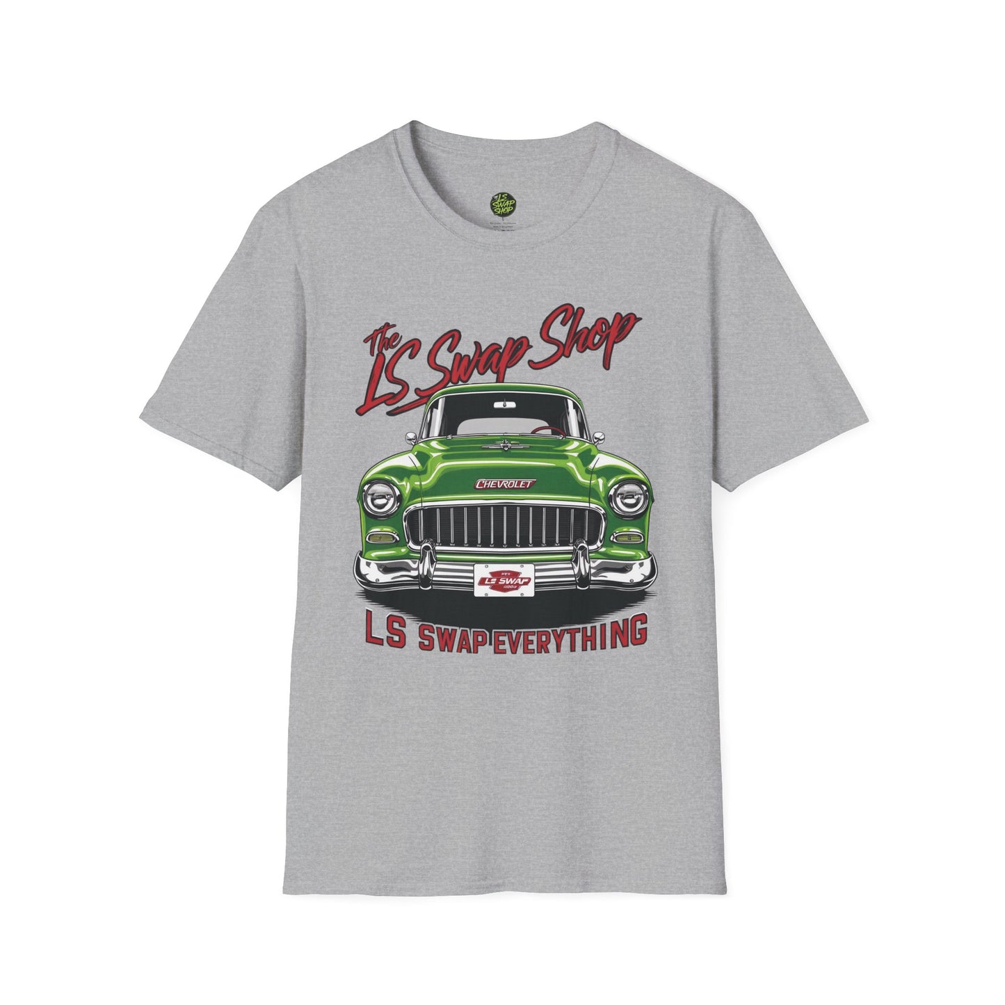 LS Swap Shop Tee – '55 Bel Air Front View Banner Edition