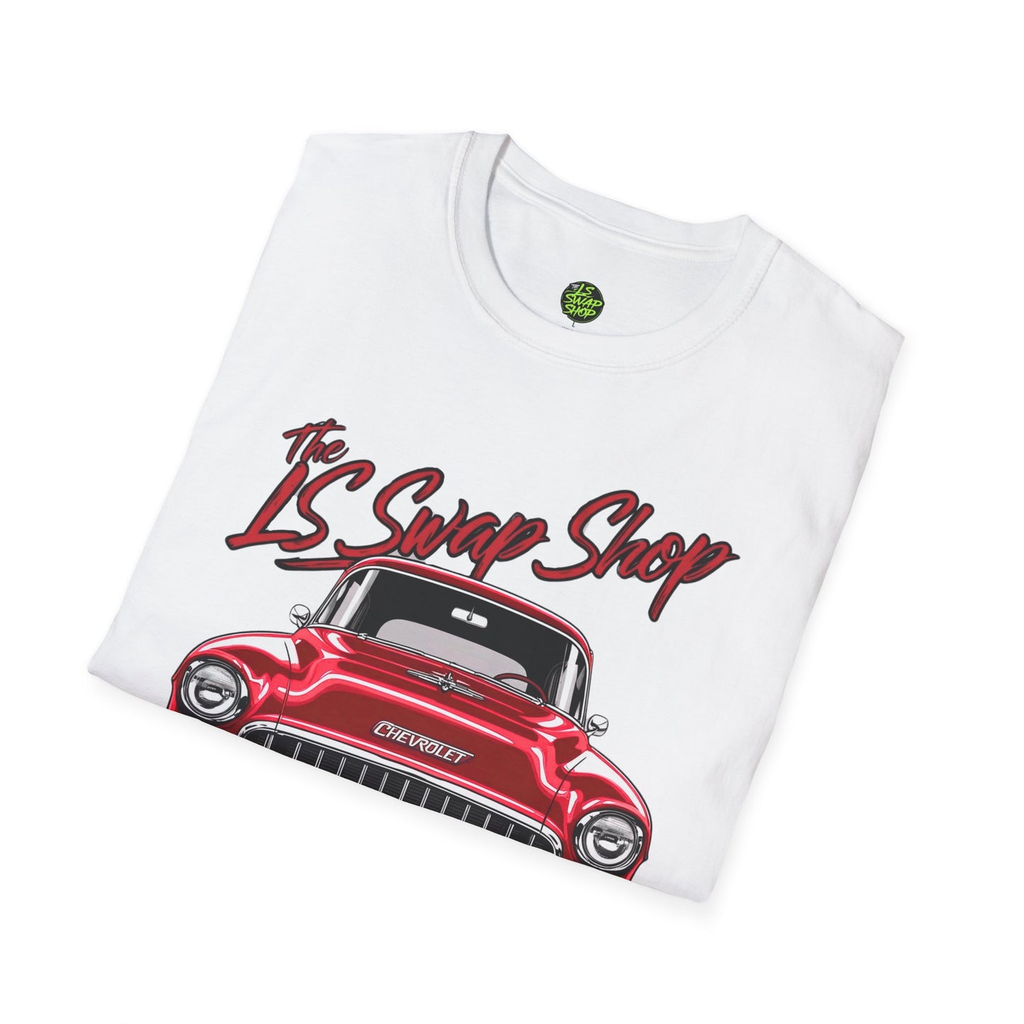 LS Swap Shop Tee – '55 Bel Air Front View Banner Edition