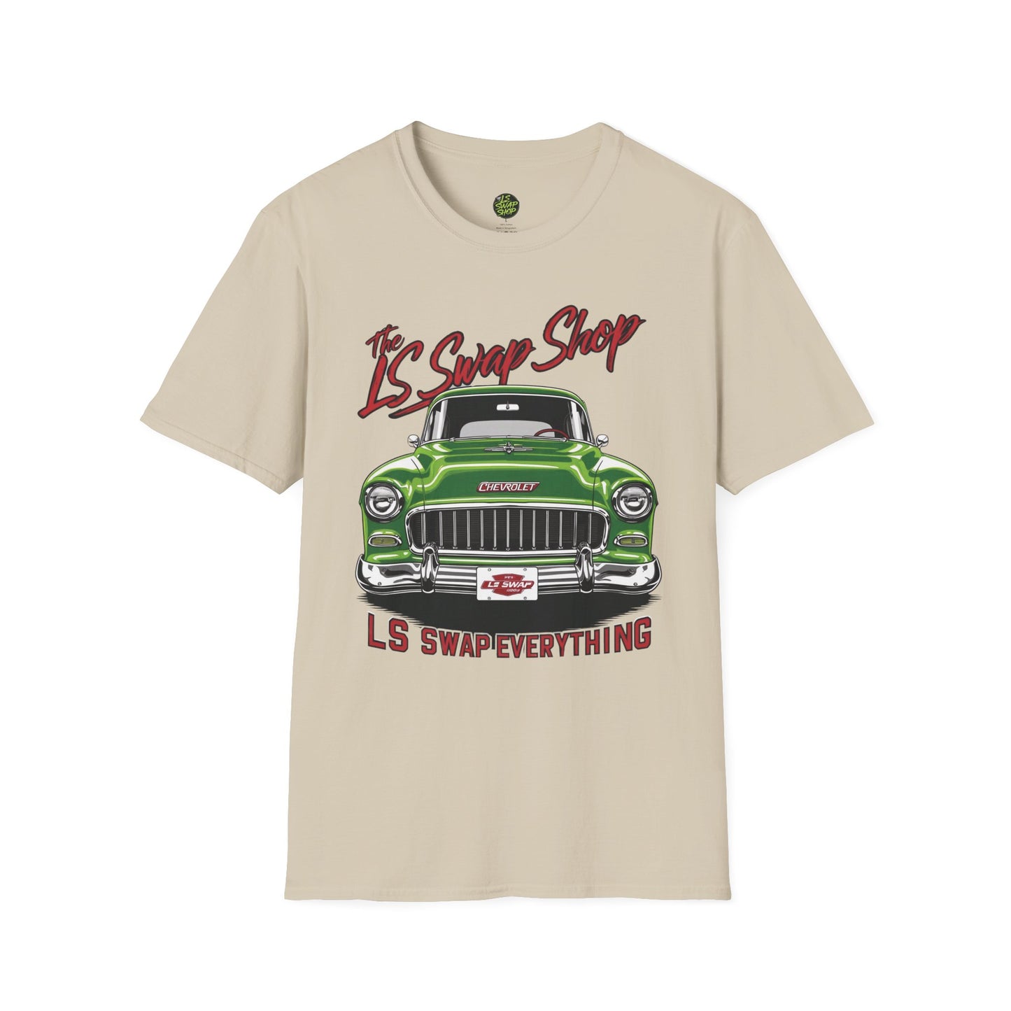 LS Swap Shop Tee – '55 Bel Air Front View Banner Edition