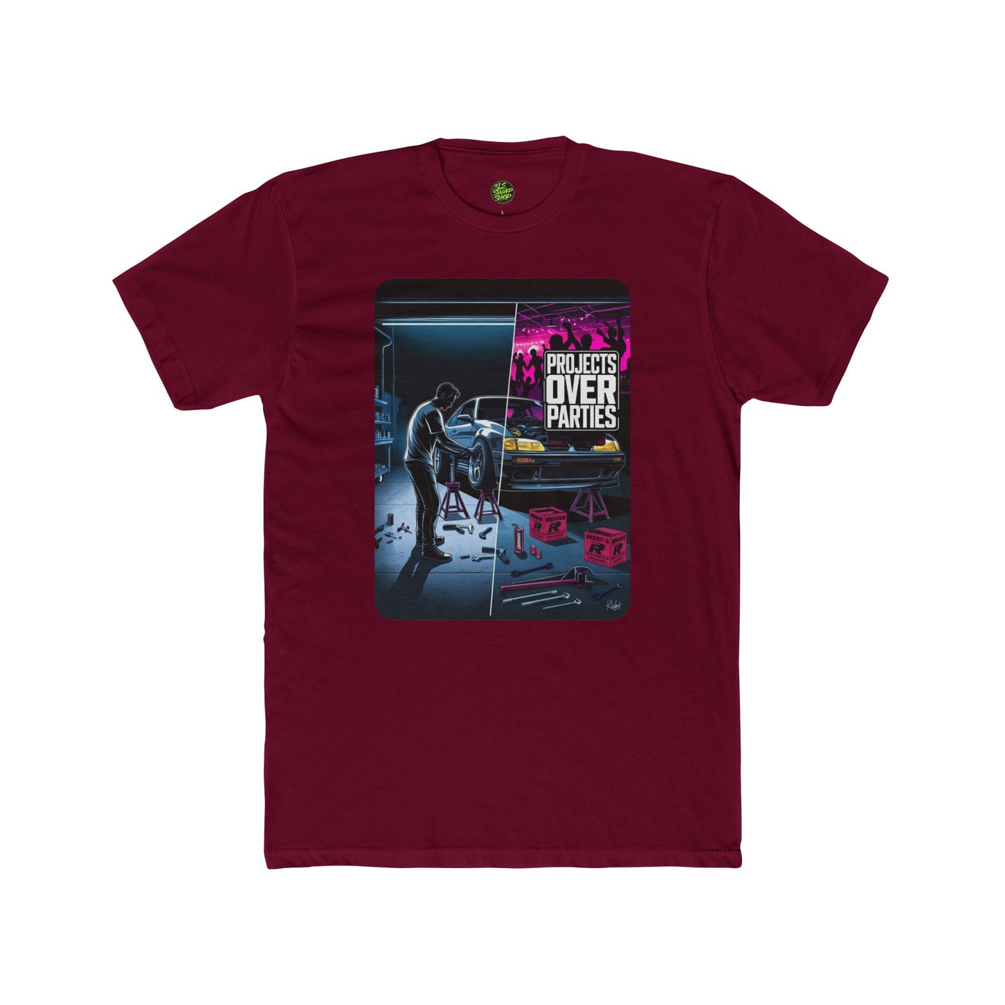 "Projects Over Parties" Split-Life Tee