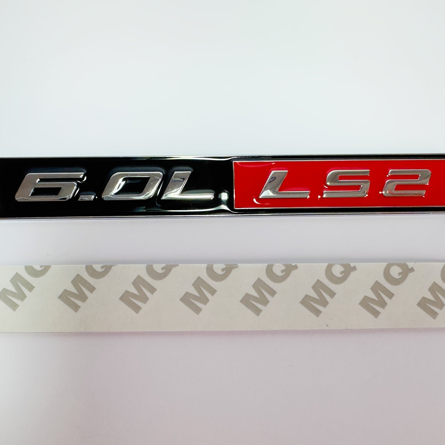 1pc 6.0L LS2 Emblem Black Red Silvery Metal Fender Engine Badge