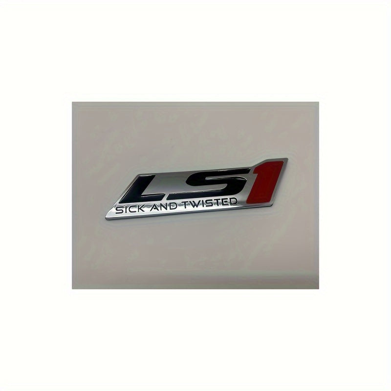Universal Fit LS1 SICK AND TWISTED Car Emblem, ABS Plastic Auto Badge Decal, Applicable to Various Models - 1 Piece Package