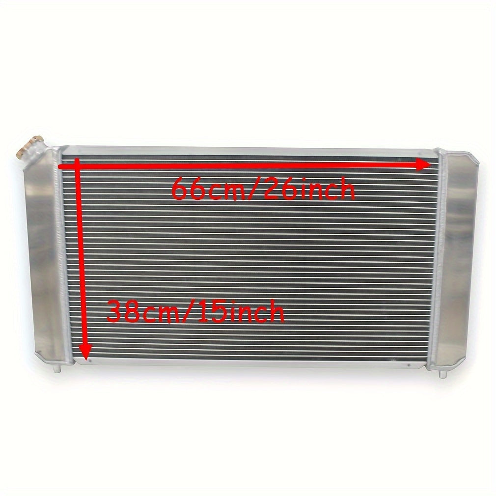 CC1826 3Row Radiator+Aluminum Shroud+12inch Fan 1986-2005 2000 For Chevy S10 Blazer Jimmy LS Swap Engine 26"Width Core 1826, CU1826, RAD1826, DPI1826