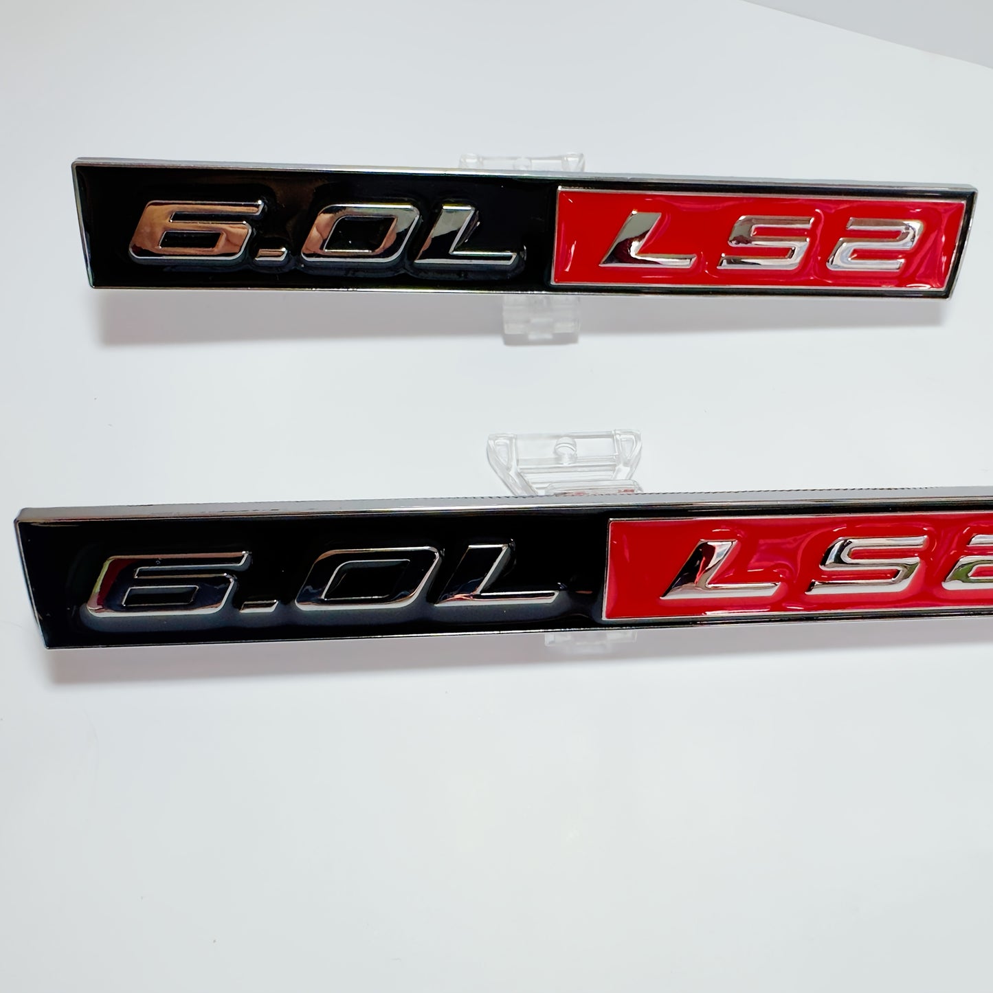 1pc 6.0L LS2 Emblem Black Red Silvery Metal Fender Engine Badge