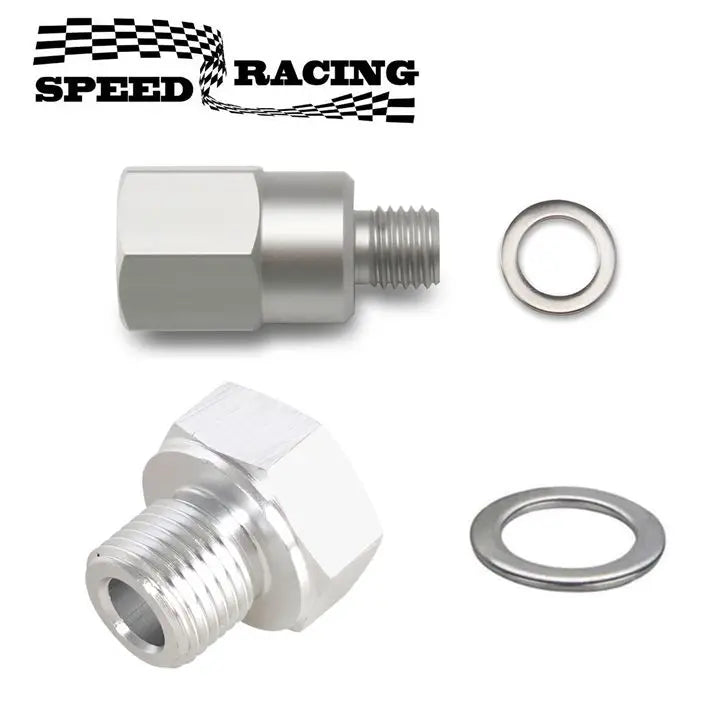 LS Engine Swap M16 1.5 to 1/8" NPT Oil Pressure Sensor Adapter and Coolant Temperature Sensor M12 1.5 to 3/8" NPT for All LS