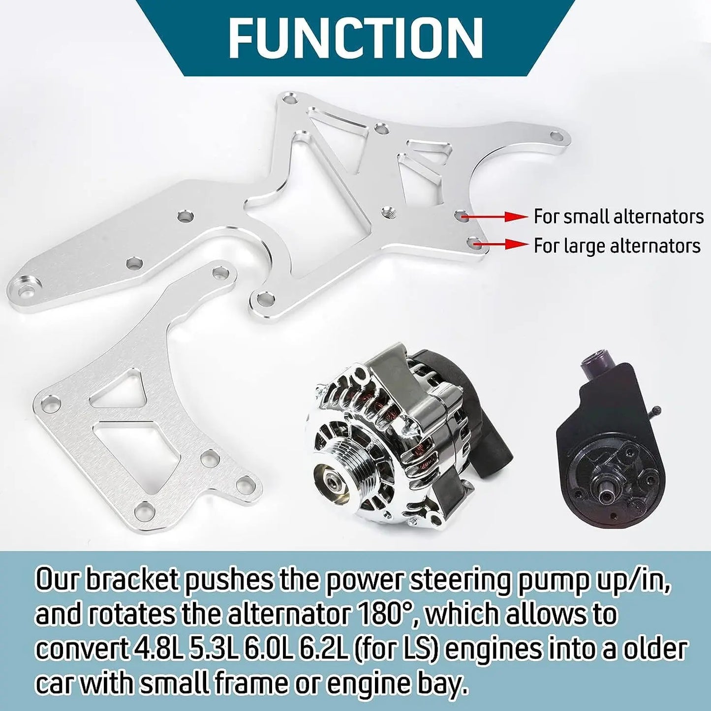 LS Engine Serpentine Bracket Kit – Alternator & Power Steering Conversion