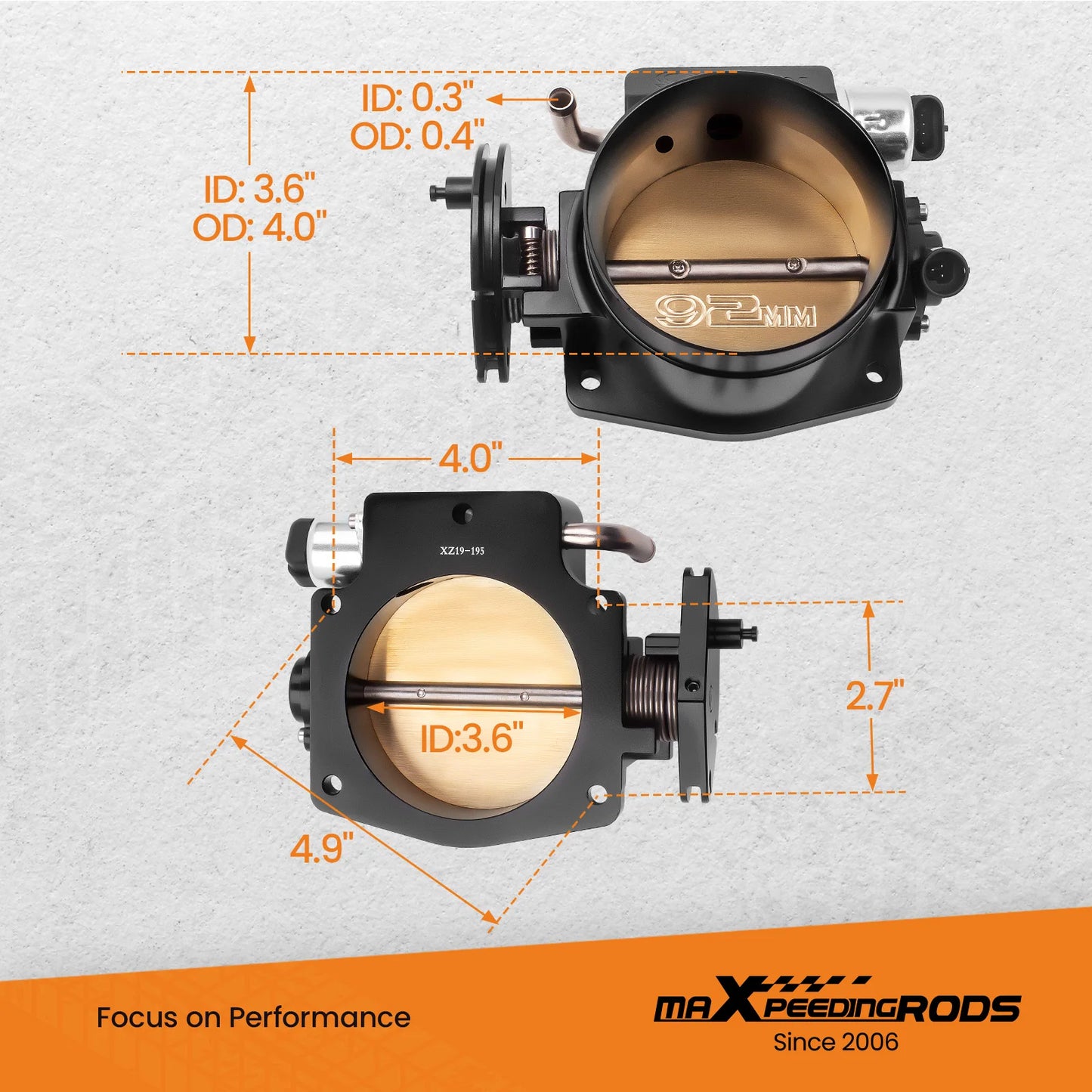 92mm Cable Throttle Body w/ TPS & IAC | Fits LS1 LS2 LS3 LS6 LS7 LSX | The LS Swap Shop