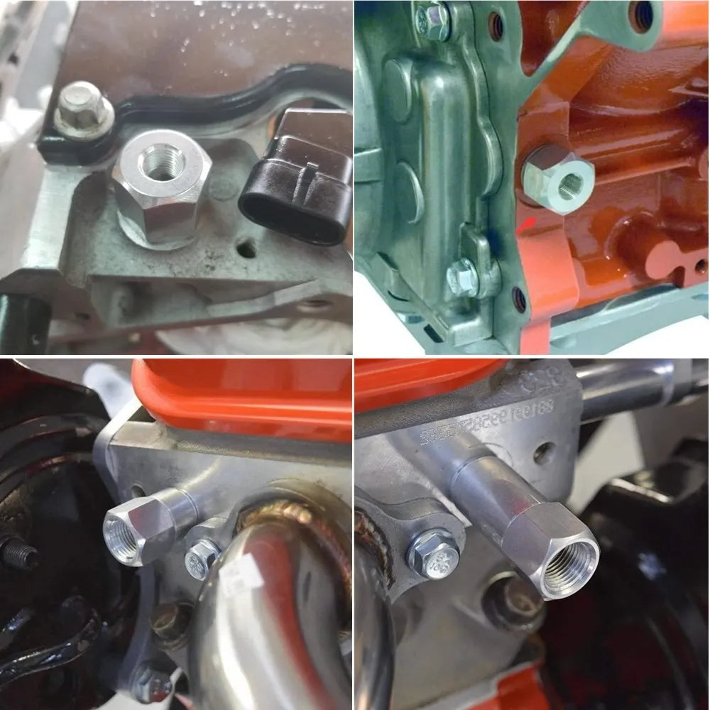 LS Engine Swap M16 1.5 to 1/8" NPT Oil Pressure Sensor Adapter and Coolant Temperature Sensor M12 1.5 to 3/8" NPT for All LS