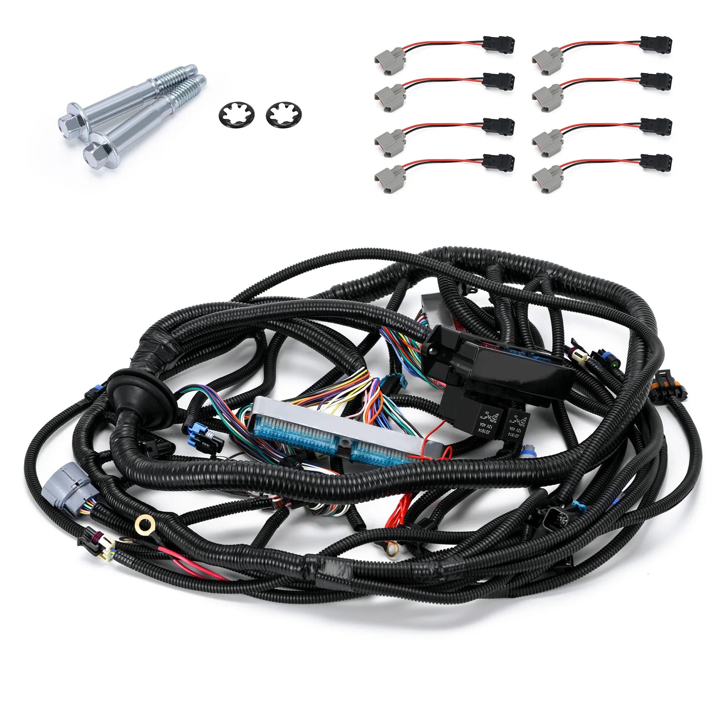 4L60E DBC LS Standalone Wiring Harness with 8 Pack Fuel Injector Connector Adapter EV1 Transfer to EV6 For GM LS1 4.8/5.3/6.0L