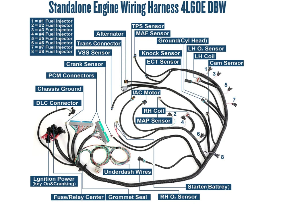 LS Standalone Wiring Harness – 4L60E DBW PCM (2003–2007)