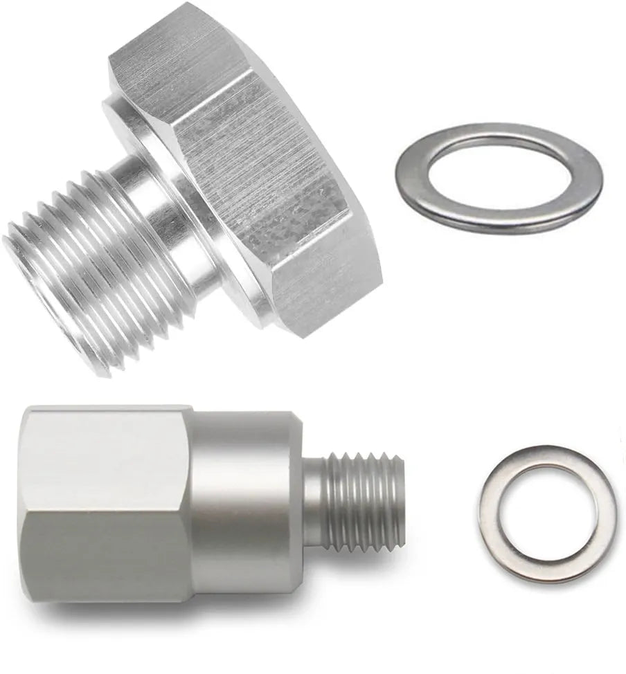 LS Engine Swap M16 1.5 to 1/8" NPT Oil Pressure Sensor Adapter and Coolant Temperature Sensor M12 1.5 to 3/8" NPT for All LS