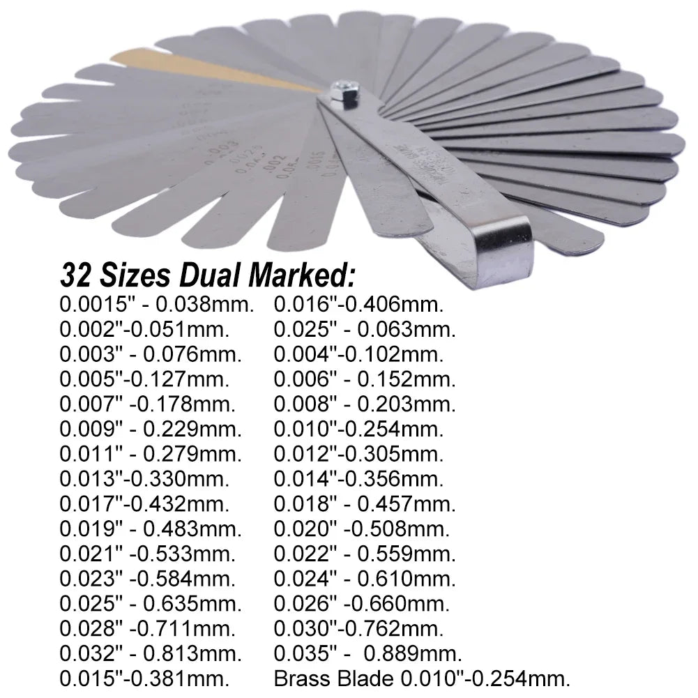 Feeler Gauge Set 32 piece for Piston ring end gap checking