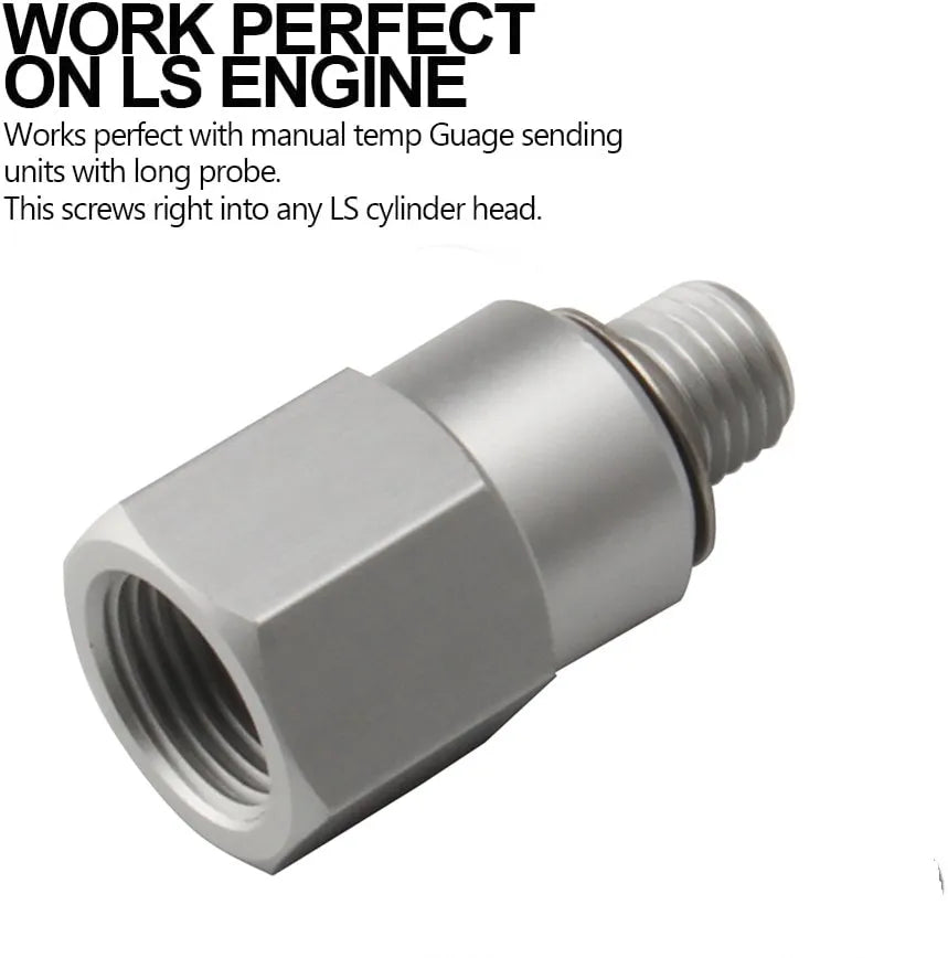 LS Engine Swap M16 1.5 to 1/8" NPT Oil Pressure Sensor Adapter and Coolant Temperature Sensor M12 1.5 to 3/8" NPT for All LS
