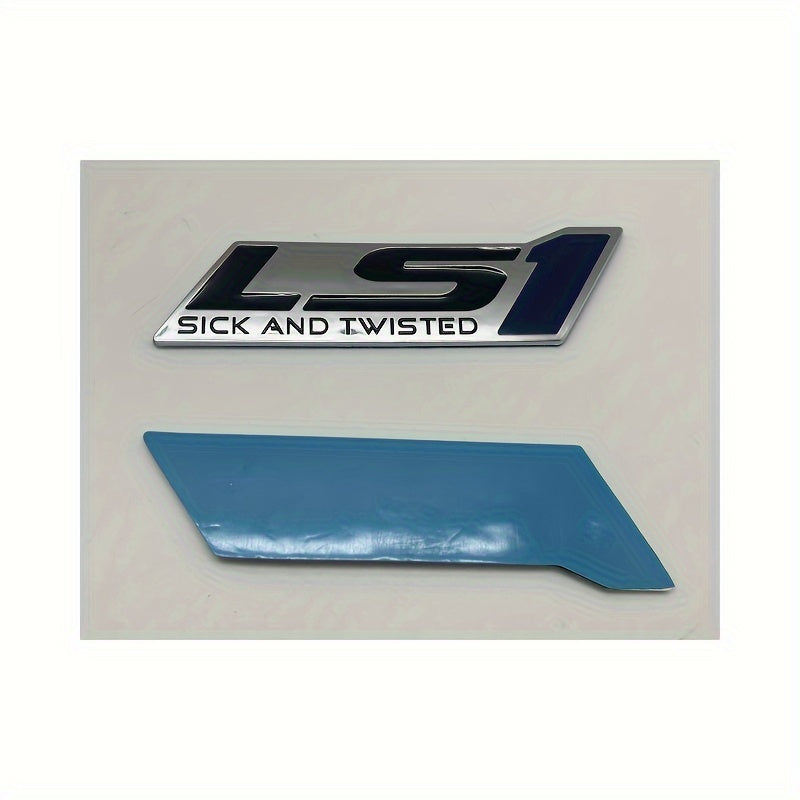 Universal Fit LS1 SICK AND TWISTED Car Emblem, ABS Plastic Auto Badge Decal, Applicable to Various Models - 1 Piece Package