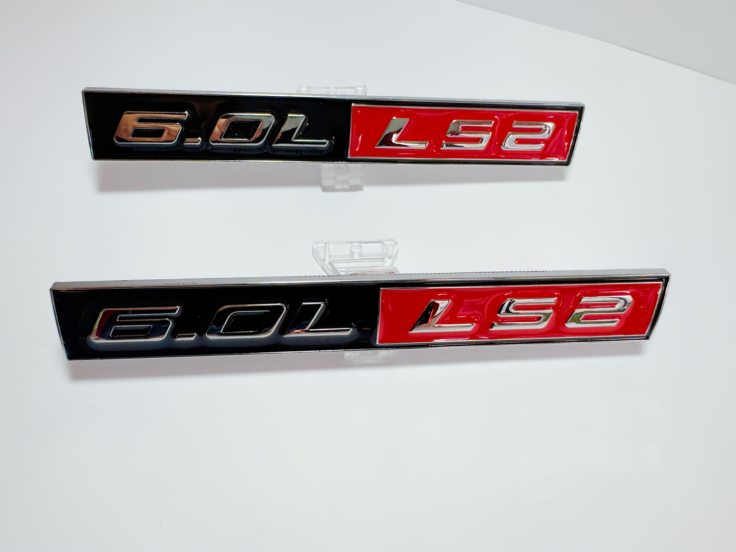 1pc 6.0L LS2 Emblem Black Red Silvery Metal Fender Engine Badge
