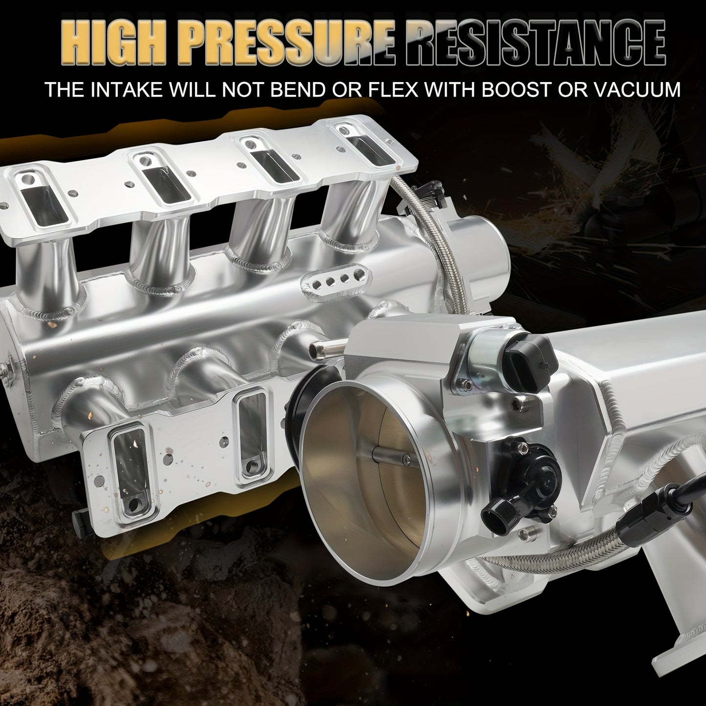 92mm Intake Manifold Kit with Fuel Rail Fit and Throttle Body 92mm Throttle Body Sheet Metal Fabricated EFI 15° Throttle Opening for for Chevy for GMC for Pontiac LS LS1 LS2 LS6 Silvery