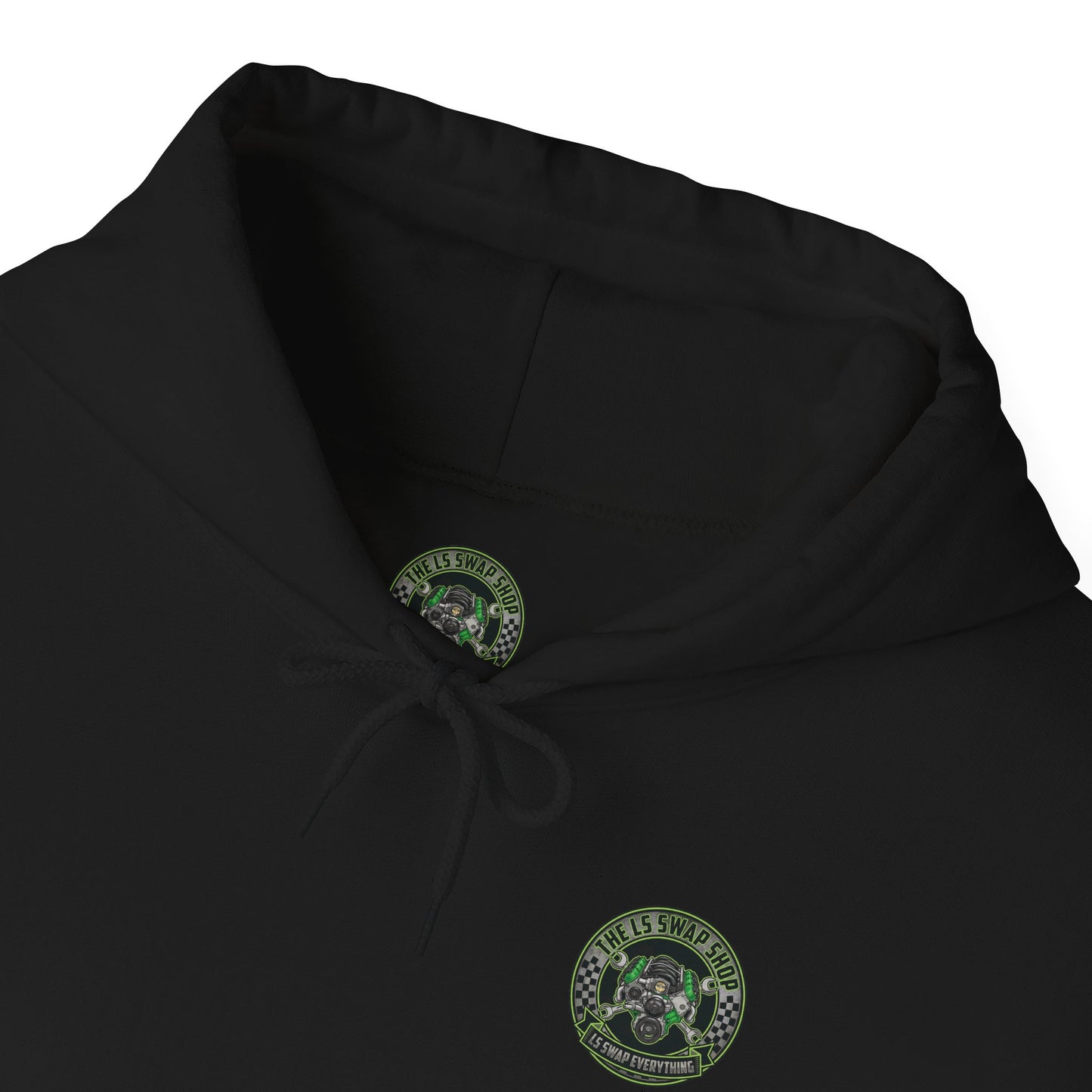 LS Swap Everything Hoodie — LS Engine Logo Back & Chest