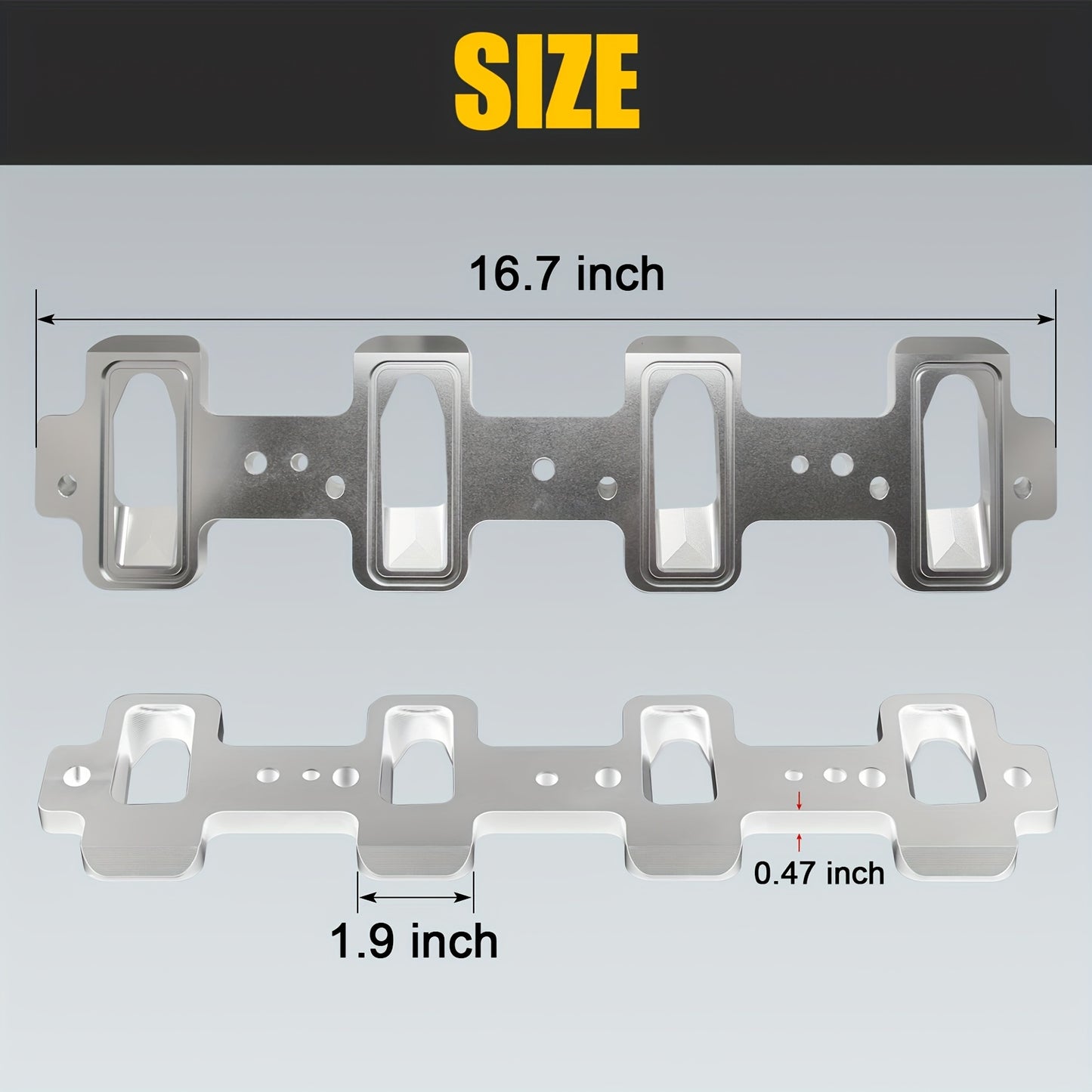LS1 Cathedral Port Cylinder Head To LS3 LSA ZL1 CTS-V Billet Rectangle Intake Manifold Adapter Plates -Silver