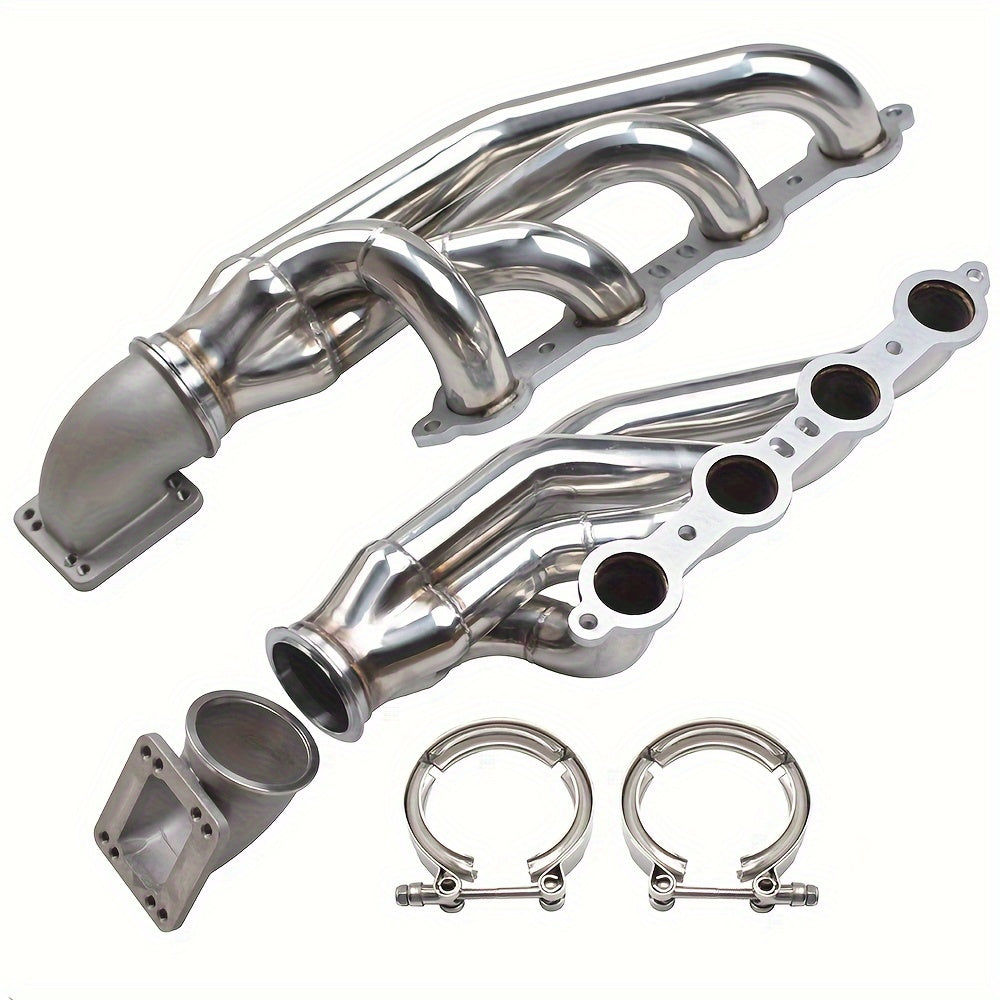 Turbo Exhaust Manifold & Headers For LS1 LS6 LSX GM V8+Elbows T3 T4 To 3.0" V Band