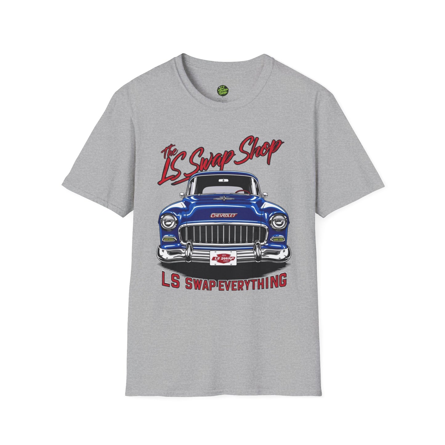 LS Swap Shop Tee – '55 Bel Air Front View Banner Edition