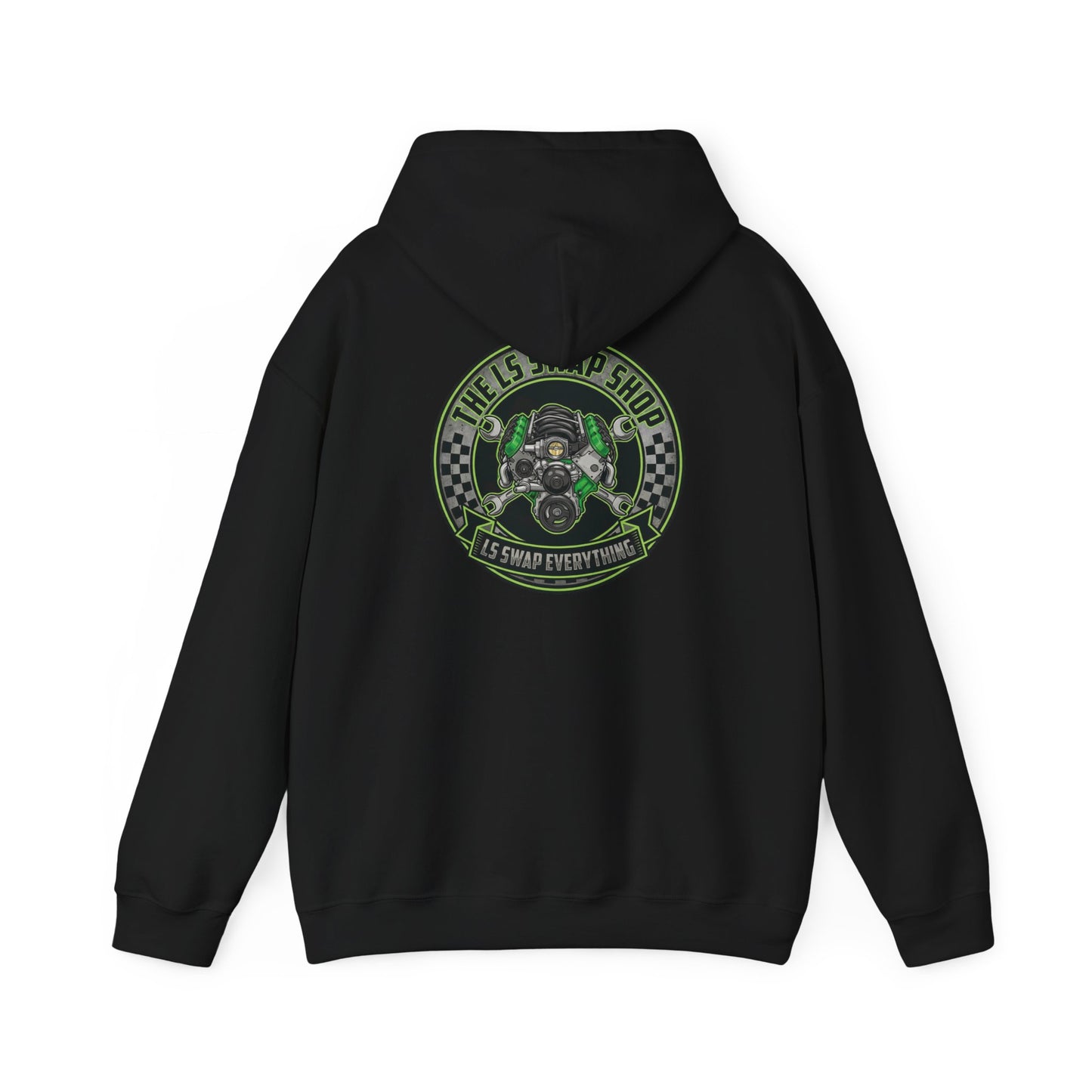 LS Swap Everything Hoodie — LS Engine Logo Back & Chest