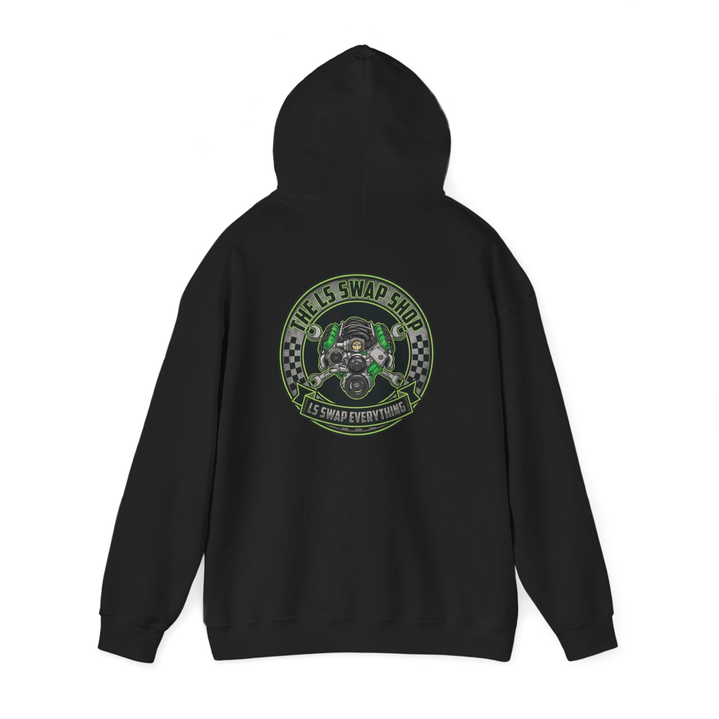 LS Swap Everything Hoodie — LS Engine Logo Back & Chest