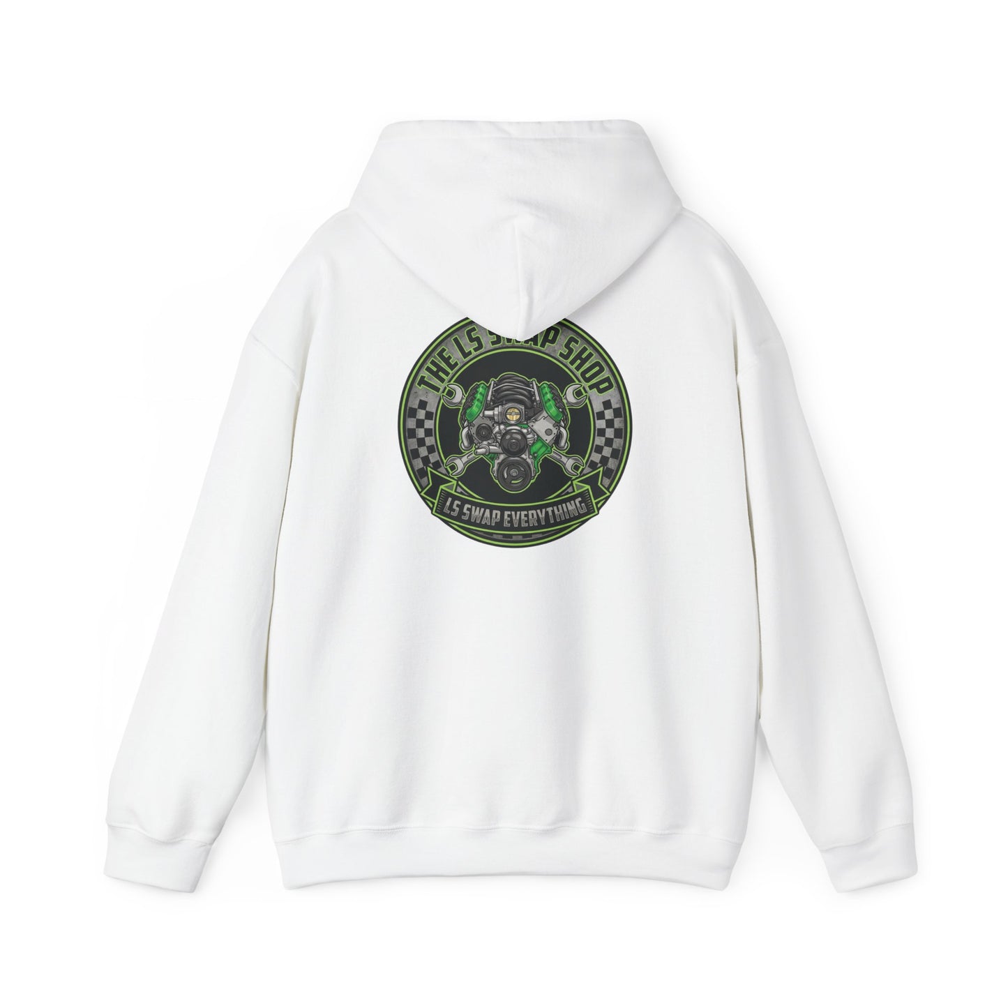 LS Swap Everything Hoodie — LS Engine Logo Back & Chest