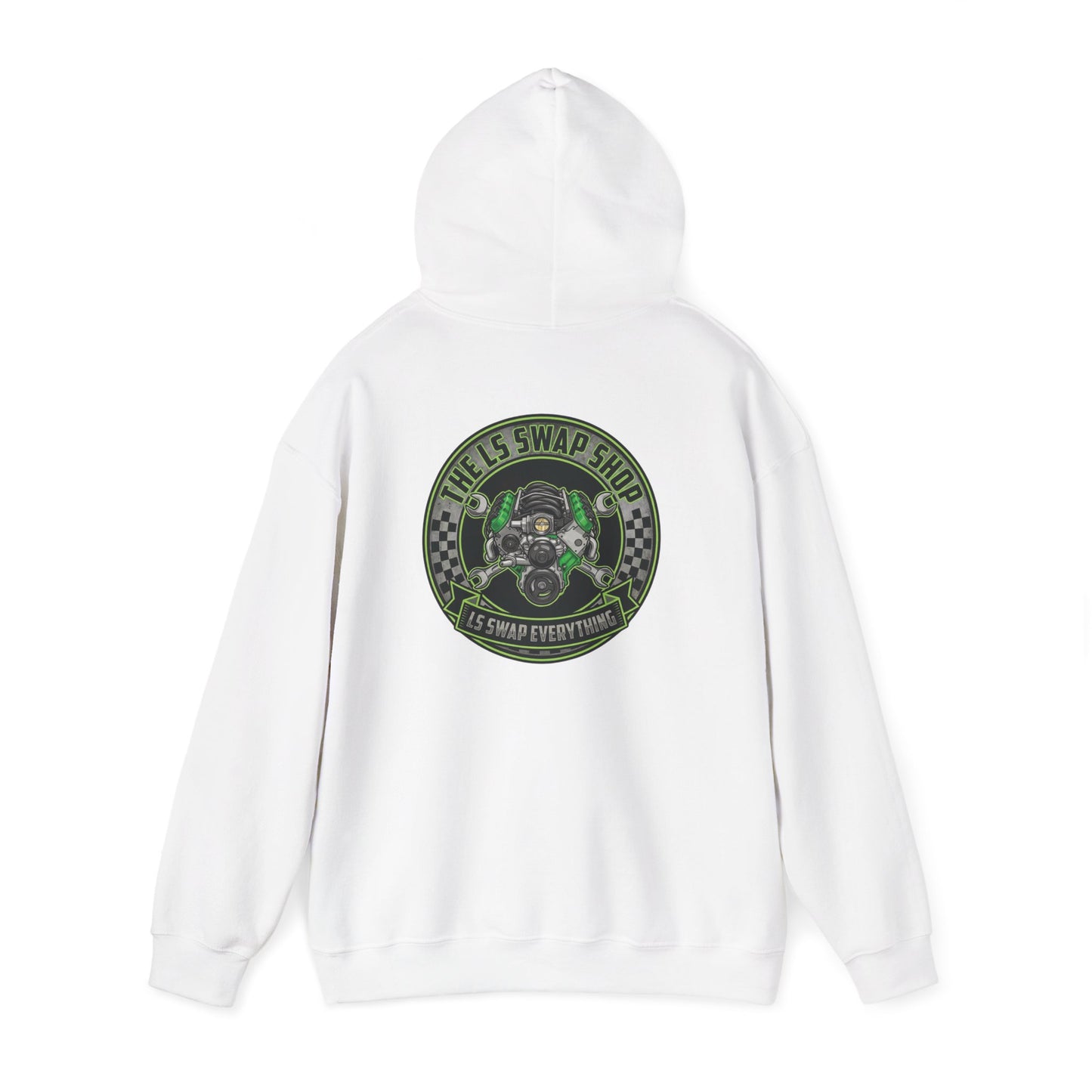 LS Swap Everything Hoodie — LS Engine Logo Back & Chest