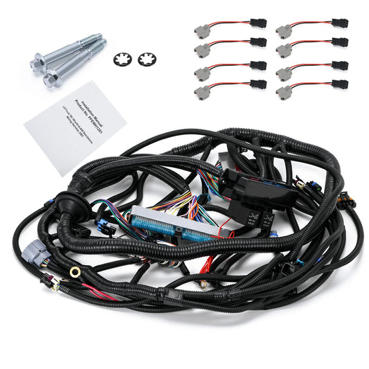 4L60E DBC LS Standalone Wiring Harness with 8 Pack Fuel Injector Connector Adapter EV1 Transfer to EV6 For GM LS1  4.8/5.3/6.0L