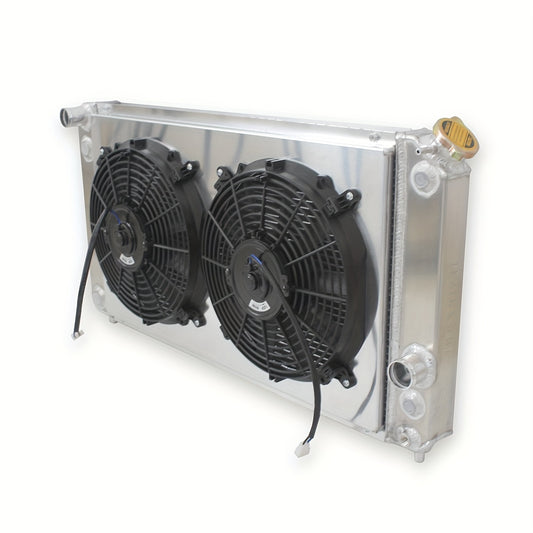 CC1826 3Row Radiator+Aluminum Shroud+12inch Fan 1986-2005 2000 For Chevy S10 Blazer Jimmy LS Swap Engine 26"Width Core 1826, CU1826, RAD1826, DPI1826
